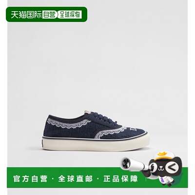 自营1h可退 欧洲直邮Dior迪奥  Saltwind女士蓝色/白色棉质刺绣运