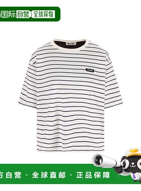 香港直邮Miu Miu 缪缪 女士 徽标图案 T 恤 MJN56917UY