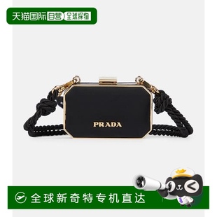 black黑色 女士 皮革肩包 舒适时尚 香港直邮Prada 1h可退 普拉达
