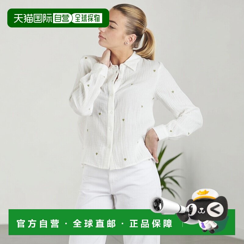 欧洲直邮Only衣服女衬衫白色ONLHEART L/S SHIRT通勤