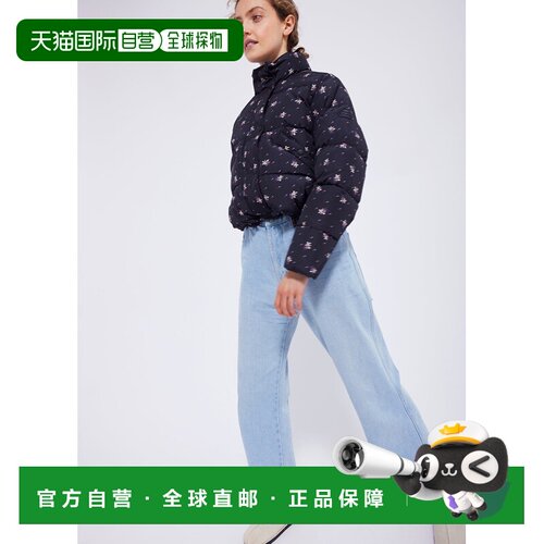 自营欧洲直邮Pyrenex Roseanna Lodge 印花炭灰色羽绒服