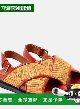 香港直邮Marni 玛尼 女士 Fussbet 拉菲草质感凉鞋