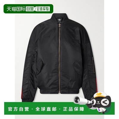 1h可退 香港直邮Adidas 男士 + Willy Chavarria 条纹缎面短夹克