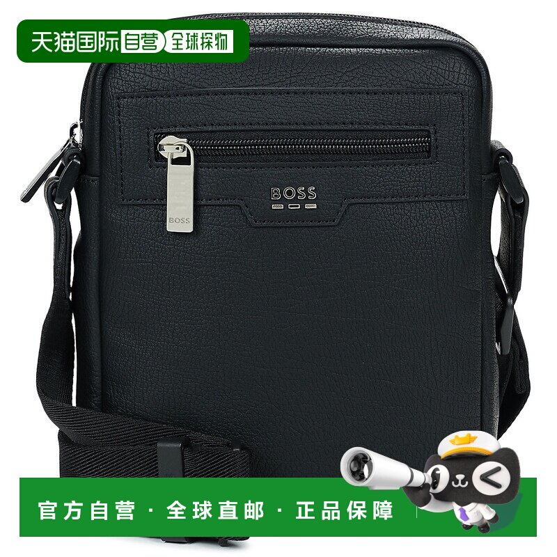 欧洲直邮BOSS雨果博斯包男单肩小挎包黑色Zip Lewys_NS男包单肩包