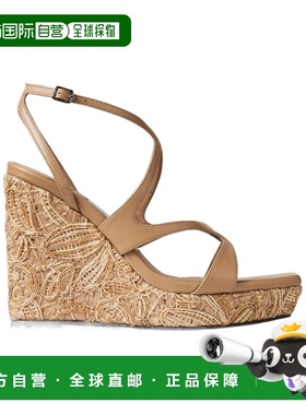 1h可退 香港直邮Jimmy Choo Ayla 110露趾坡跟鞋 AYLA110FZX