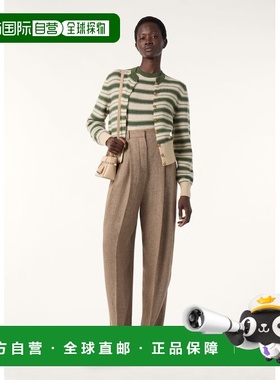 自营欧洲直邮Loro Piana 女士绿色/米色婴儿羊绒毛衣