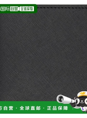 1h可退 香港直邮BOSS 波士 男士 黑色 Silver-Foil Logo 钱包 505