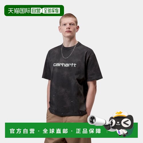 自营欧洲直邮Carhartt WIP Painter男士黑色棉质水洗T恤