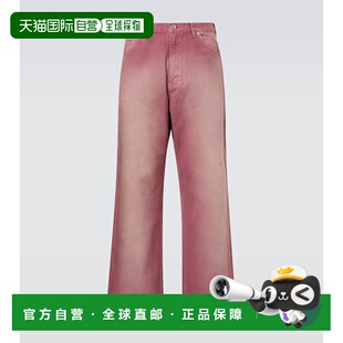 香港直邮AURALEE 男士 褪色设计阔腿牛仔裤 pink粉色 舒适时尚