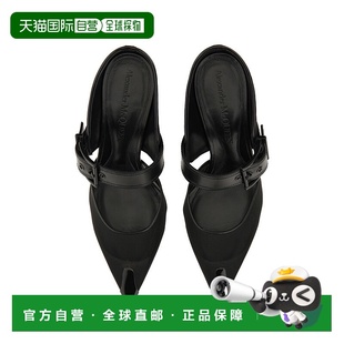 香港直邮MCQUEEN 搭扣穆勒高跟鞋 亚历山大 女士 744 麦昆 1h可退