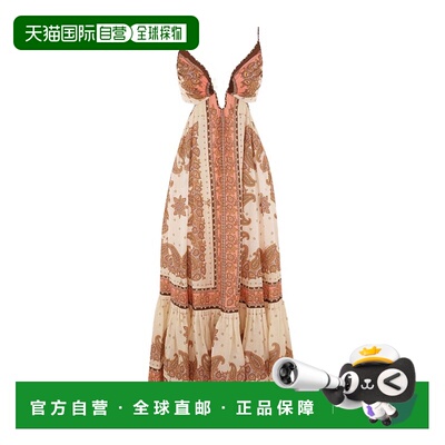 香港直邮Zimmermann 深 V 长连衣裙 1746DRS254ORP裙子长裙