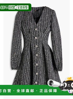 1h可退 香港直邮Maje 女士 精饰花呢迷你连衣裙 MFPRO03980NOIRBL