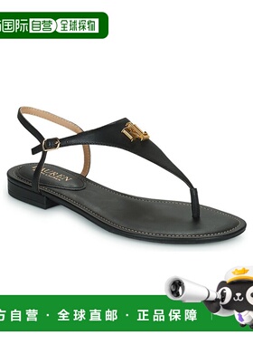 欧洲直邮Lauren Ralph Lauren拉夫劳伦女士凉鞋黑色ELLINGTON夏季