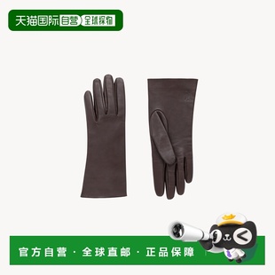 自营欧洲直邮YSL圣罗兰 CASSANDRE系列女士深棕色羔羊皮logo标识