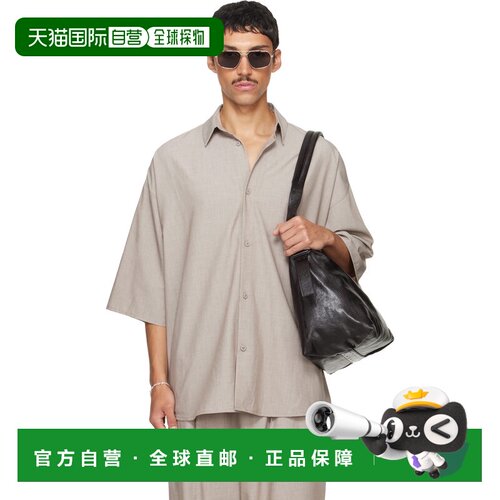 1h可退 香港直邮essentials fear of god 男士 灰色纽扣衬衫 RW00