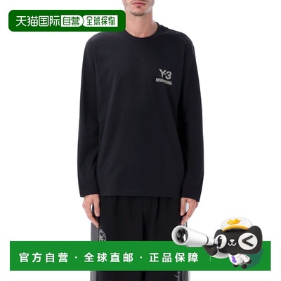 1h可退 香港直邮Y-3 男士 NBHD 长袖黑色棉质T恤 JW7001B