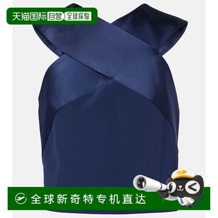 香港直邮Balmain 女士 1h可退 巴尔曼 blue蓝色 crêpe 缎面上衣