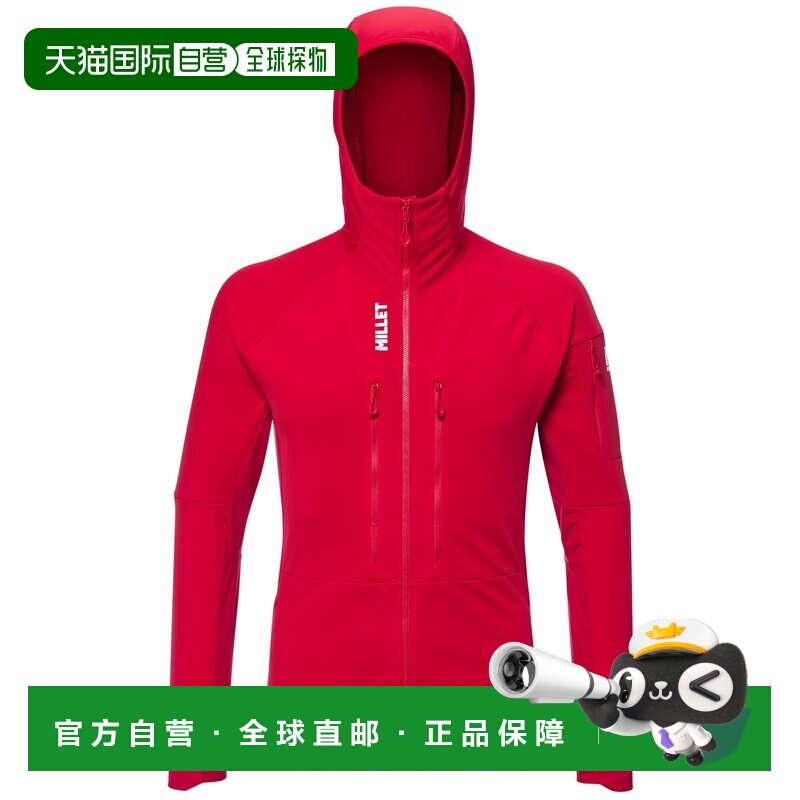 自营欧洲直邮Millet觅乐 PIERRA MENT 男士抓绒衣 红色夹克