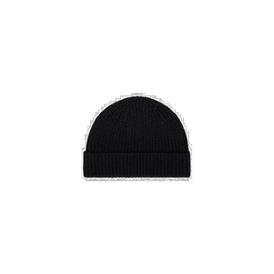 欧洲直邮CELINE/赛琳 女士黑色羊绒饰有白色刺绣凯旋门贴片毛线帽