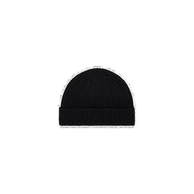 欧洲直邮CELINE/赛琳 女士黑色羊绒饰有白色刺绣凯旋门贴片毛线帽