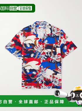 1h可退 香港直邮Moncler 盟可睐 男士 Camp-Collar 印花棉质府绸