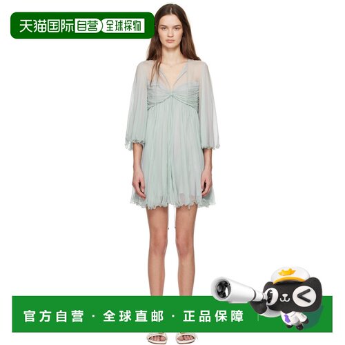 1h可退 香港直邮Chloe 蔻依 女士 灰色褶裥连衣裙 CH25SRO27116