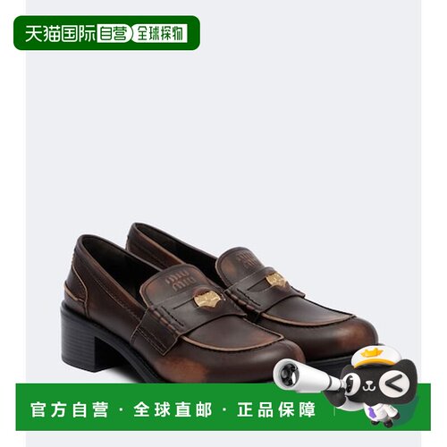 香港直邮Miu Miu 缪缪 女士 Decò 皮质乐福浅口鞋 5D276EF0503G4