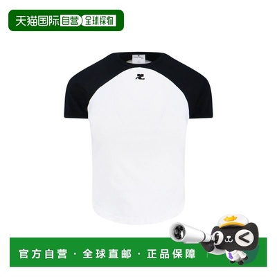 1h可退 香港直邮Courreges 女士 標誌刺繡圓領 T 卹 325JTS214JS0