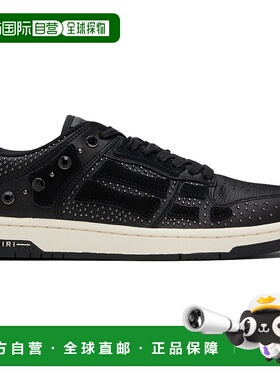 香港直邮AMIRI 男士 黑色 Crystal Studded Skel Top Low 运动鞋