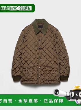 自营欧洲直邮Prada普拉达 Re-Nylon男士军绿色再生聚酰胺按扣闭合