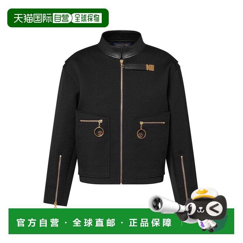 自营1h可退 欧洲直邮LV路易威登 S-Lock女士黑色羊毛拉链立领夹克