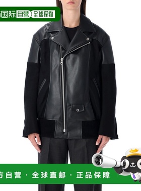 1h可退 香港直邮Junya Watanabe 渡边淳弥 女士 黑色环保皮羊毛夹