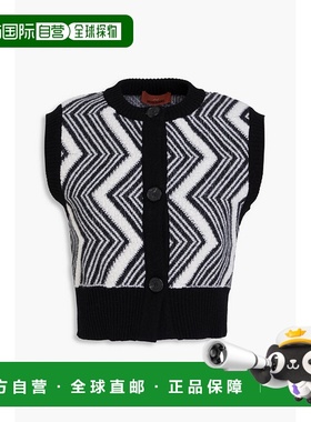 香港直邮MISSONI 米索尼 女士 短款提花针织羊毛背心 DS24WN21BK0