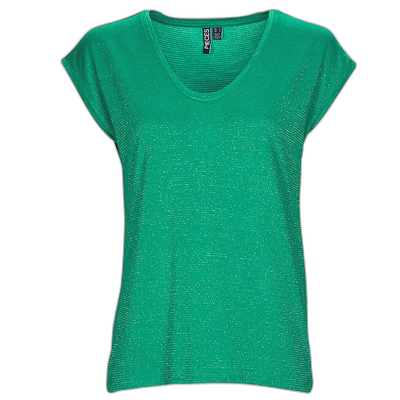 欧洲直邮Pieces 女士 PCBILLO TEE LUREX STRIPES 短袖T恤 绿色