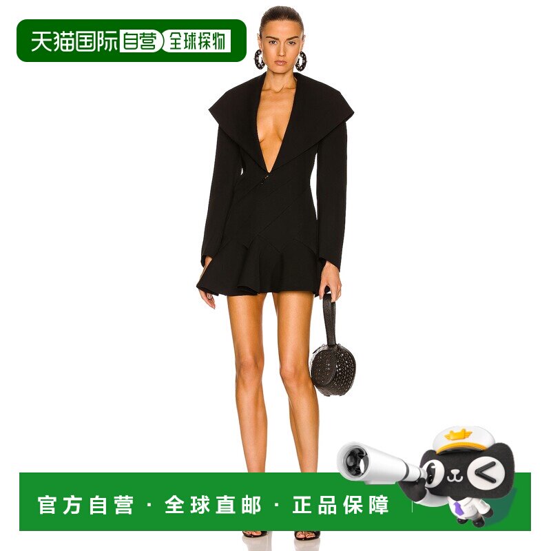 1h可退 美国直邮alaia 女士 连帽短款精细剪裁连衣裙 AA9R09891T4