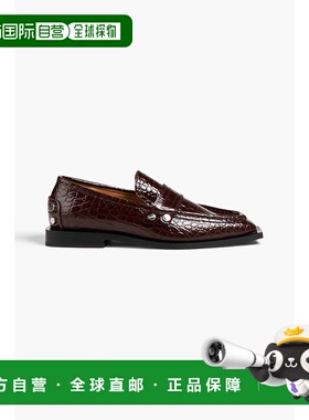 香港直邮GANNI 甘尼 女士 鳄鱼纹乐福鞋 S31164483890CHOCOLATEFO