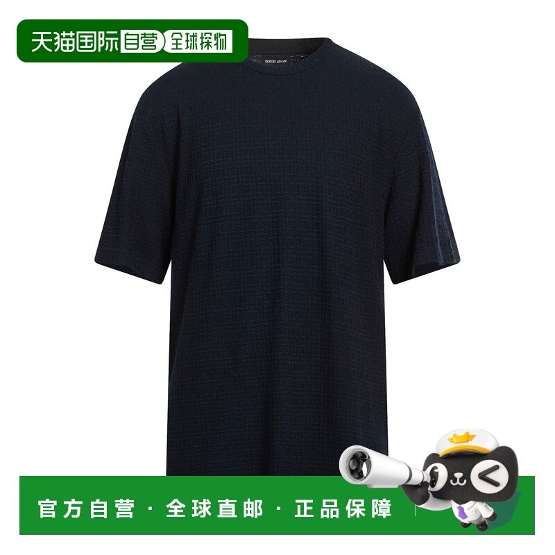 香港直邮armani 阿玛尼 男士 基础款T恤 blue蓝色 舒适时尚