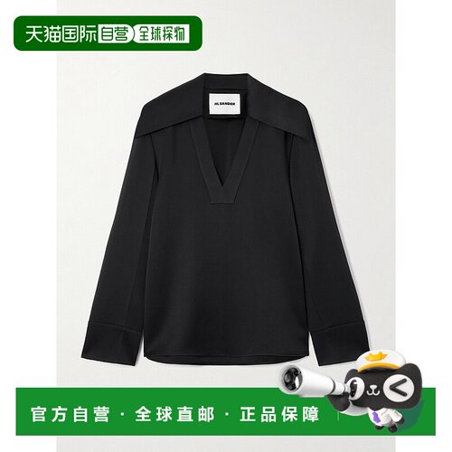 1h可退 Jil Sander 吉尔 桑达 女士 缎面绉纱衫 J03NC032上衣女装