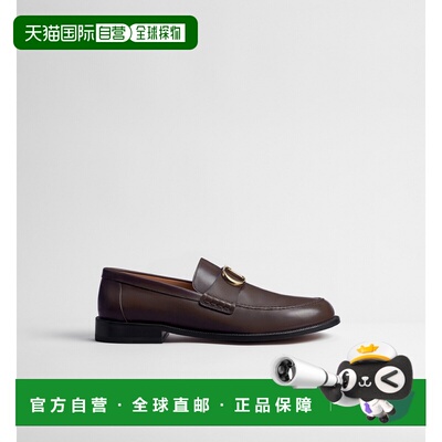 自营欧洲直邮Dior迪奥 Archie男士深棕色皮革乐福鞋皮鞋一脚蹬