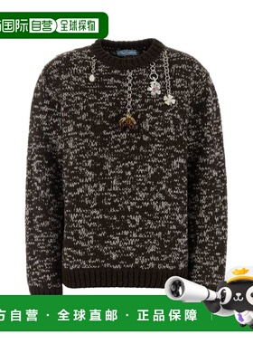 1h可退 香港直邮Prada 普拉达 女士 吊墜細節圓領套頭衫 P24U2FSO