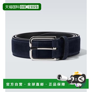 1h可退 香港直邮Berluti 伯尔鲁帝 男士 绒面革皮带 blue蓝色 舒