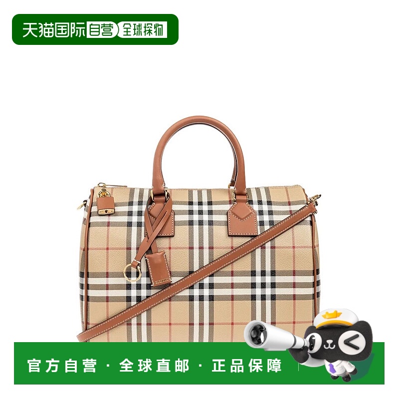 香港直邮Burberry 巴宝莉 女士 中号格纹保龄球包包 8109789VINTA