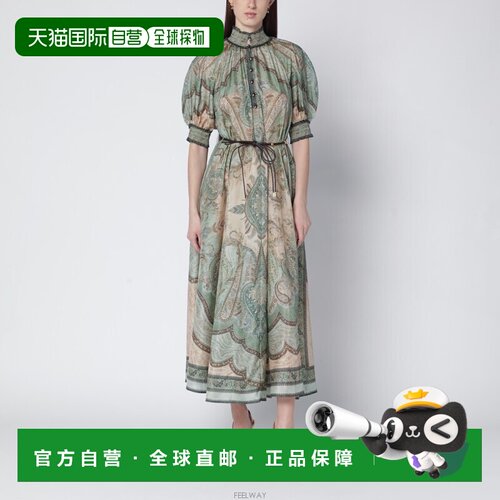 1h可退 香港直邮ZIMMERMANN 女士 Wanderlust 翻腾织锦印花连衣裙