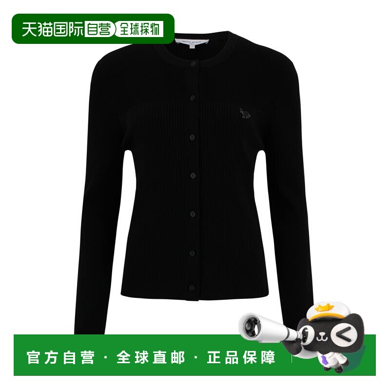 1h可退 香港直邮MAISON KITSUNE 女士 ' 黑色毛线衫 QW00502KT119