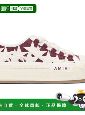 香港直邮AMIRI 女士 白色 & 酒红色 MA Quad Stars Court Low 运