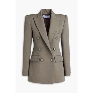 双排扣粒纹羊毛混纺西装 香港直邮ALEX 外套 poudre PERRY 女士