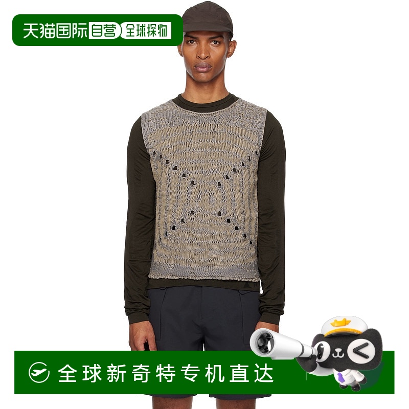 1h可退 香港直邮Roa 男士 蓝色 & 驼色 Vortex Crewneck 马甲 RBM