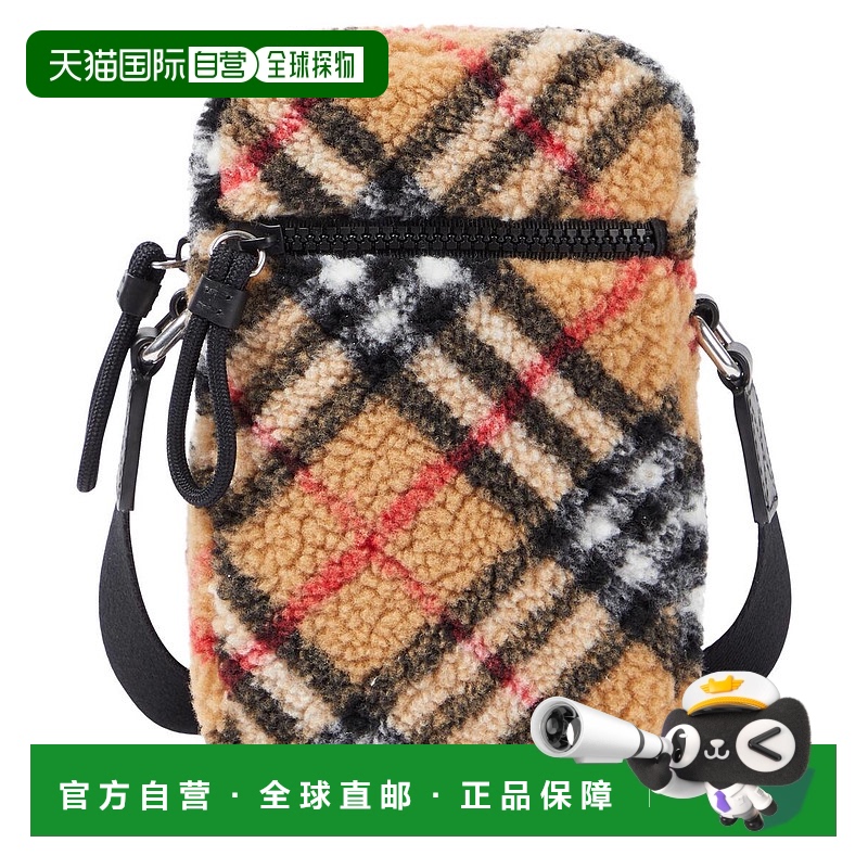 香港直邮Burberry 巴宝莉 男童 格纹抓绒斜挎包童装