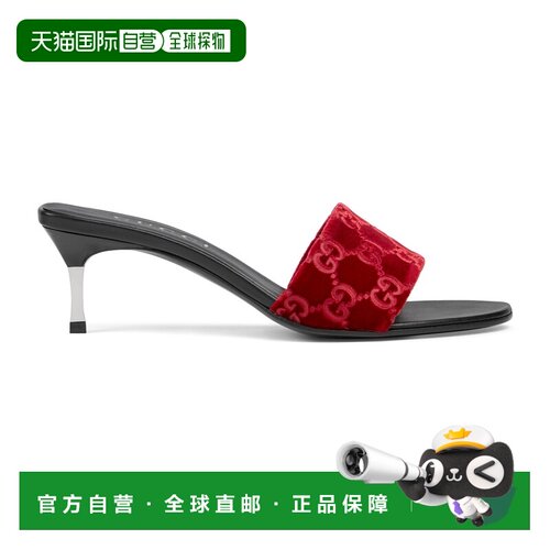 自营欧洲直邮GUCCI古驰 La Famiglia女士红色GG天鹅绒Bombshell穆