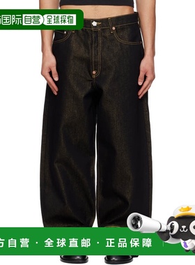 1h可退 香港直邮kenzo 高田贤三 男士 黑色 Turn Up Wide Fit 牛